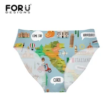 FORUDESIGNS/бразильские бикини-стринги, купальник с принтом языков страны, бразильские женские плавки, сексуальные купальники, шорты