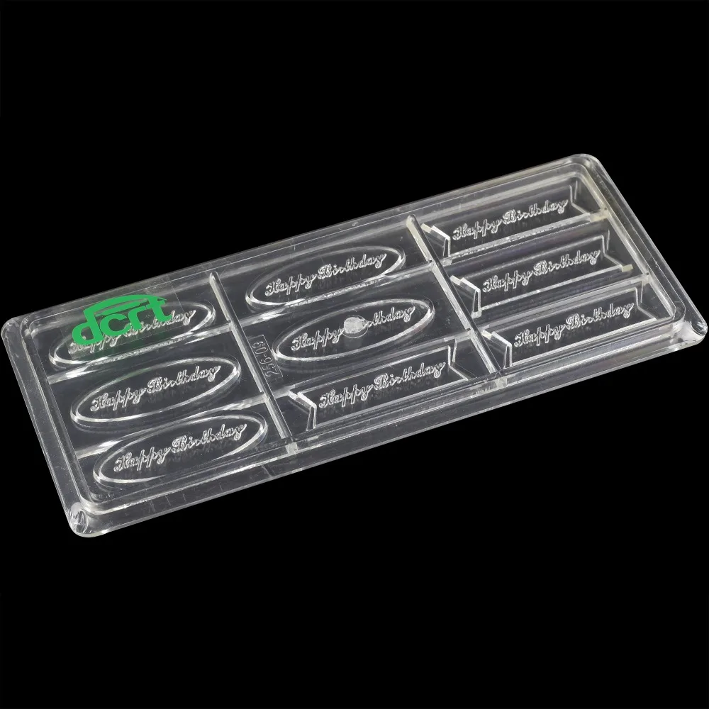 

Dcrt happy birthday Greetings rectangle polycarbonate plastic chocolate making molds chocolate mould Decorative tools