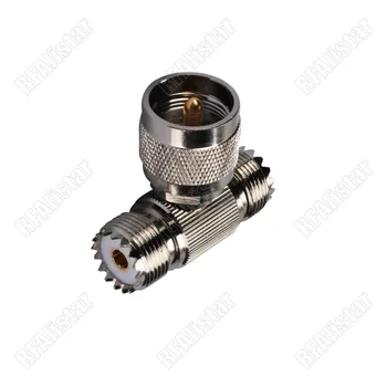 

10 Pieces UHF PL259 Male plug to 2 x UHF SO239 Female Jack Adapter Connector "T" type Brass Nickelplated