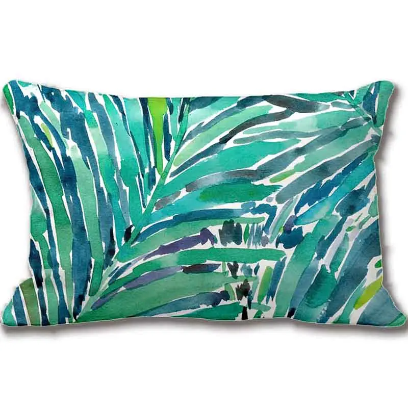 Tropical Canopy Palm Jungle Watercolor Pattern Throw Pillow Case