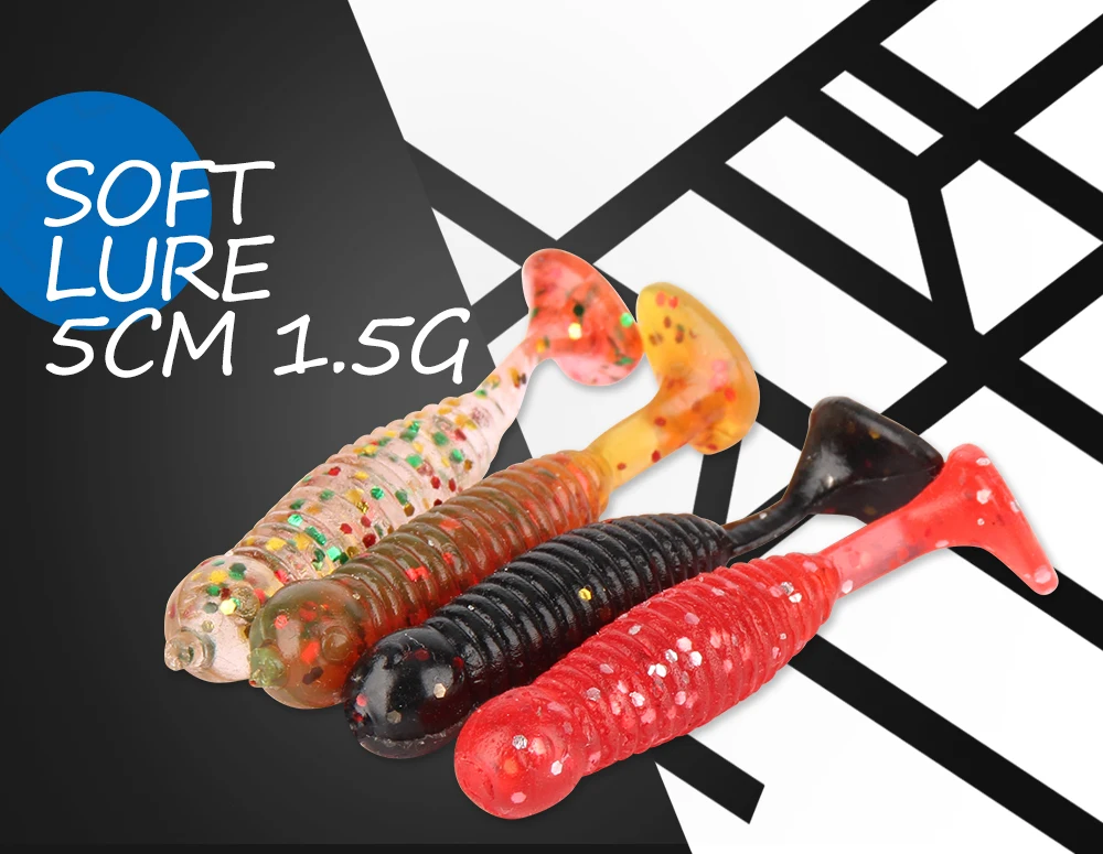 Spinpoler Cheap Sale Winter Fishing Lures 10pcsLot 45mm 1.5g Mini Soft Lure Shad Winter Fishing Carp Fishing Tackle  (1)