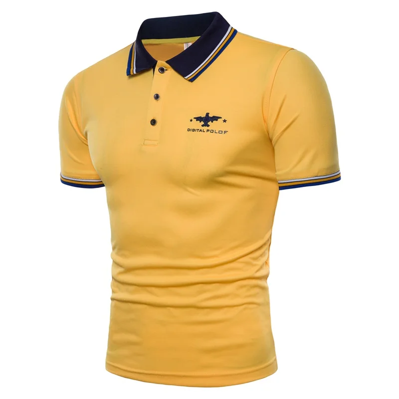 Men Trend POLO Shirt Lapel Summer Short Sleeve Fashion British Style XS S M L XL T021 | Мужская одежда