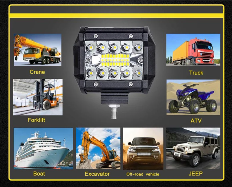 Светодиодный светильник бар 4 дюйма 60 Вт светодиодный рабочий светильник баров комбо внедорожные 4х4 туман светильник вождения светильник лампа для грузовика 12В головной светильник для лодки