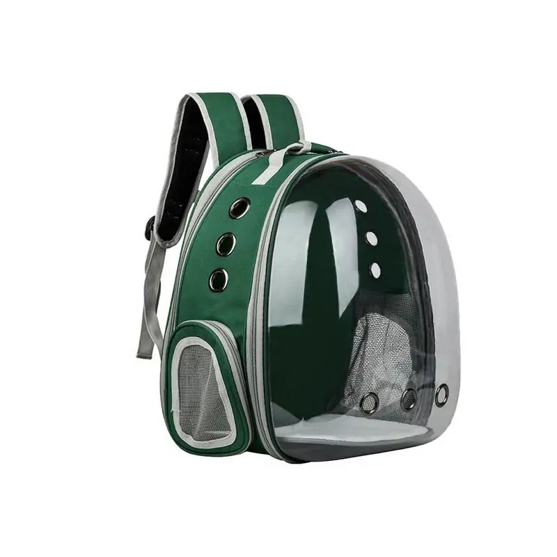 Оксфордская многофункциональная сумка для кошек, прозрачный чехол для переноски, складной рюкзак с открытым пространством, палатка 29x31x42 см - Цвет: Green