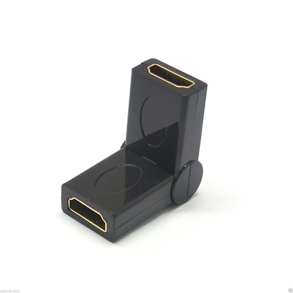 50pcs/lot HDMI Swivel Adapter Adjustable Adaptor Coupler Joiner Female