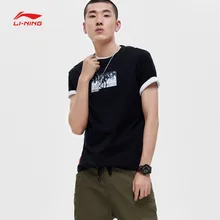 Li-Ning/мужские баскетбольные футболки серии BAD FIVE из хлопка с подкладкой, дышащие спортивные футболки, футболки AHSP029 CJFM19