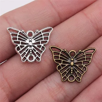 

WYSIWYG 15pcs 22x17mm Connector Butterfly Charms Butterfly Connector Charms Butterfly Charms For Jewelry Making