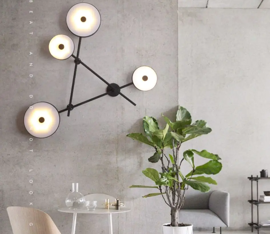 Скандинавский настенный светильник для гостиной, современный минималистичный, креативный, Круглый, теплый, для спальни, светодиодный