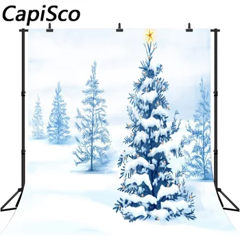 

Capisco Winter Christmas Trees Photography Backdrops Snow Photograph Background Photo With Ice For Children Photo Studio