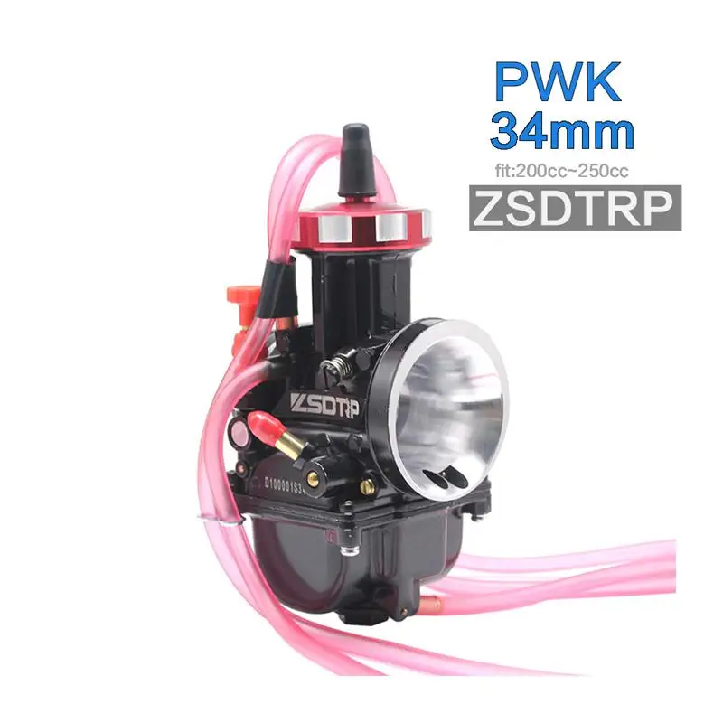 ZS гоночный мотоцикл универсальный PWK 33 34 35 36 38 40 42 мм PWK AIR ATTAQUANT Pour KEIHI CARBURATEUR POUR TRX250R CR250 - Цвет: 34mm ZSDTRP black