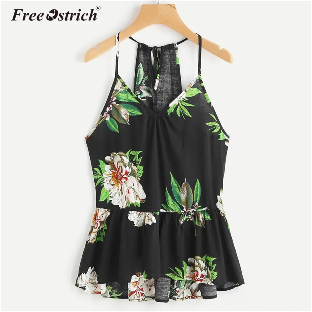 

Free Ostrich 2019 Summer Sleeveless Floral Vest Women Tank Top Casual Camis