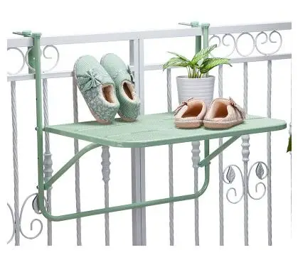 Balcony iron art racks. Metal folding hangers. Balcony multi-function creative leisure table..