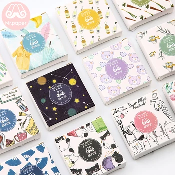 

Mr.paper 40Pcs/box Cute Diary Stickers Scrapbooking Happy Holiday Series Planner Japanese Kawaii Decorative Stationery Sticker