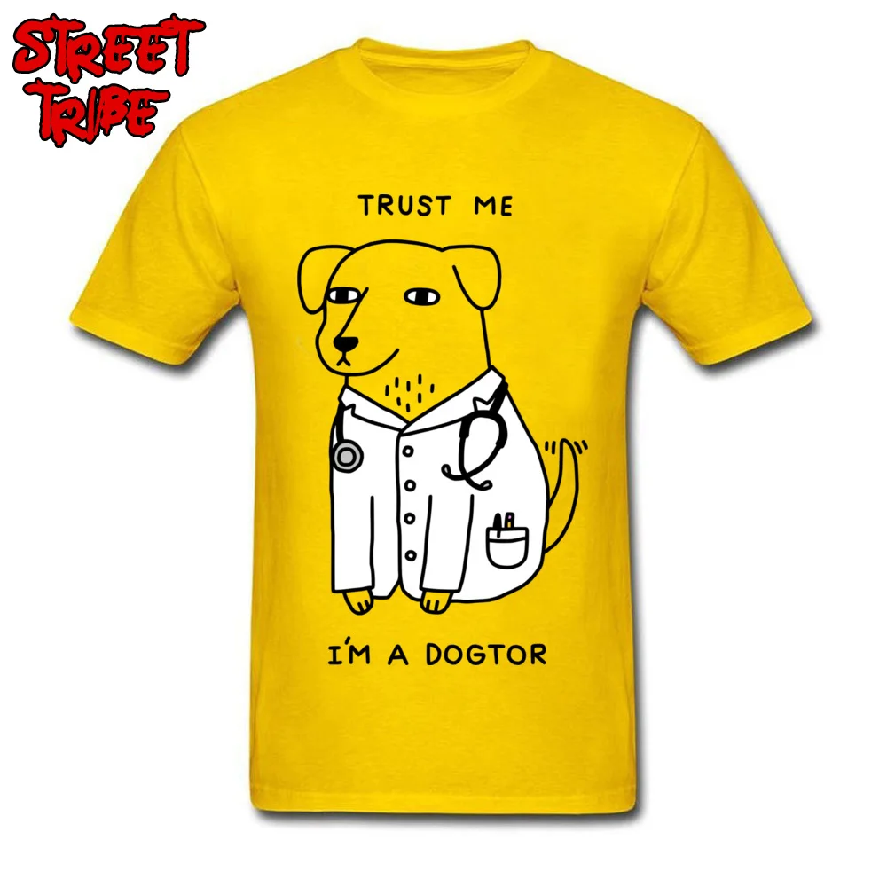  Men Top T-shirts Dogtor Design Tees 100% Cotton Crewneck Short Sleeve Crazy Tops & Tees Summer Autumn Top Quality Dogtor yellow