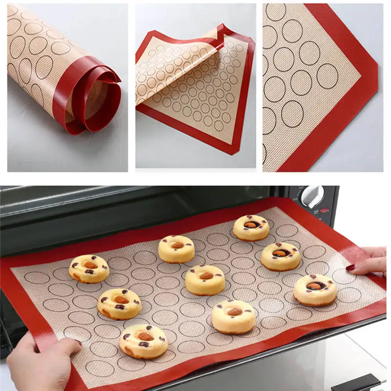 Sticky dough pad baking circle pad Silicone Baking Mat Non Stick Circle Macaroon Pad Sheet Kitchen Rolling Dough Mat@40