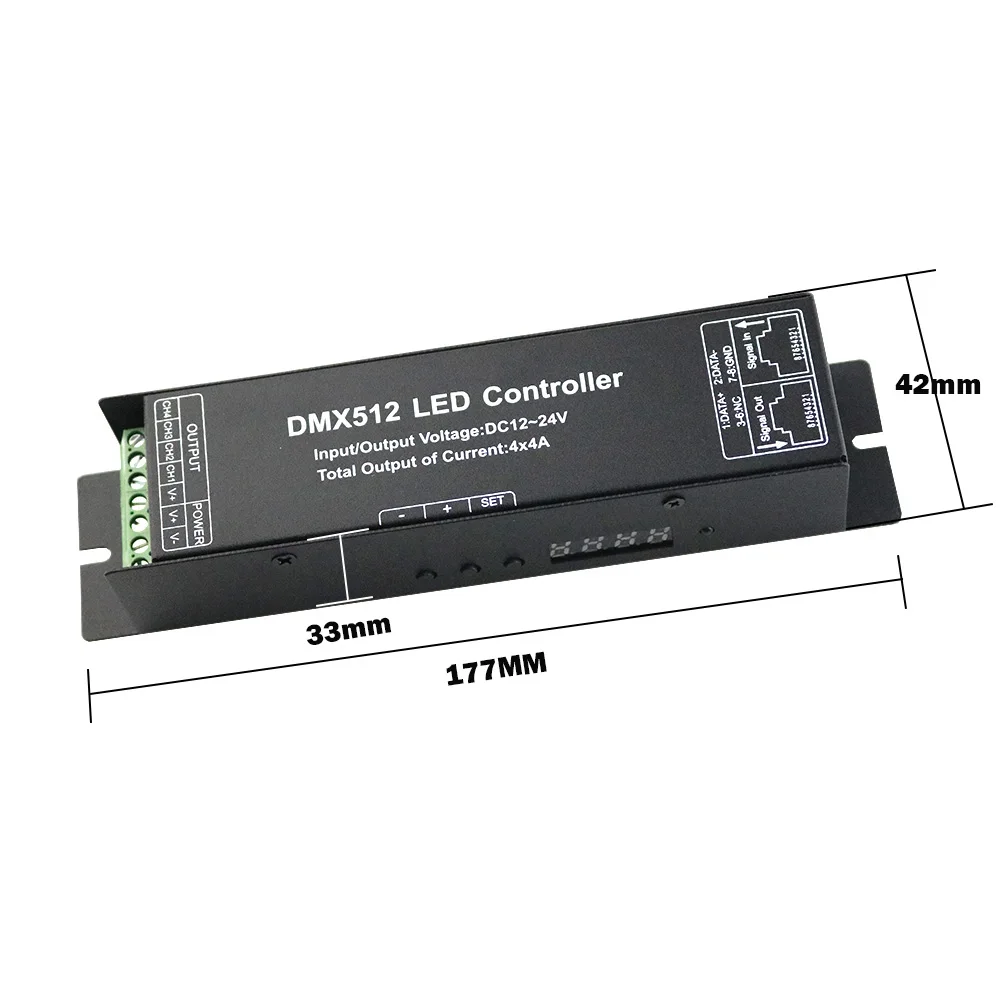4 канала DMX512 светодиодный RGBW Декодер контроллер, DC12-24V RGB dmx512 драйвер сигнала 4 канала* 4A для Светодиодные ленты света