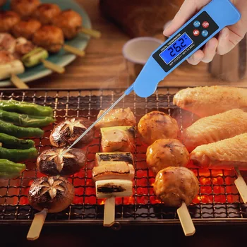 

Digital Instant Read Voice Broadcast Food BBQ Cooking Thermometer LCD Backlit Display Foldable Probe for Steak Milk Water Meat