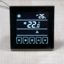 Черный ЖК-термостат для центрального кондиционера с вентиляторной катушкой 2 трубная система охлаждения обогрева комнатный регулятор температуры