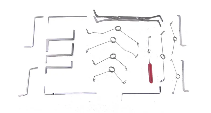 

19 Piece Professional Locksmith Tools Stainless Steel Tension Spring Tool Set
