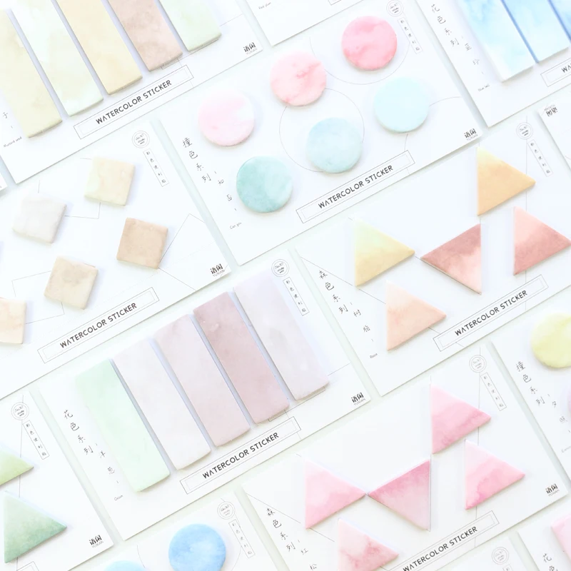

Domikee cute creative school kids sticky watercolor memo pad student adhesive note pad book stationery supplies
