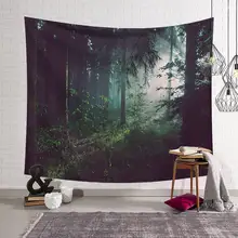 Green Forest Psychedelic Tapestry Home Decorations Wall Fabric Wall Hanging Tapestry Blanket Tapestries Farmhouse Decor forest cave print tapestry wall hanging decor