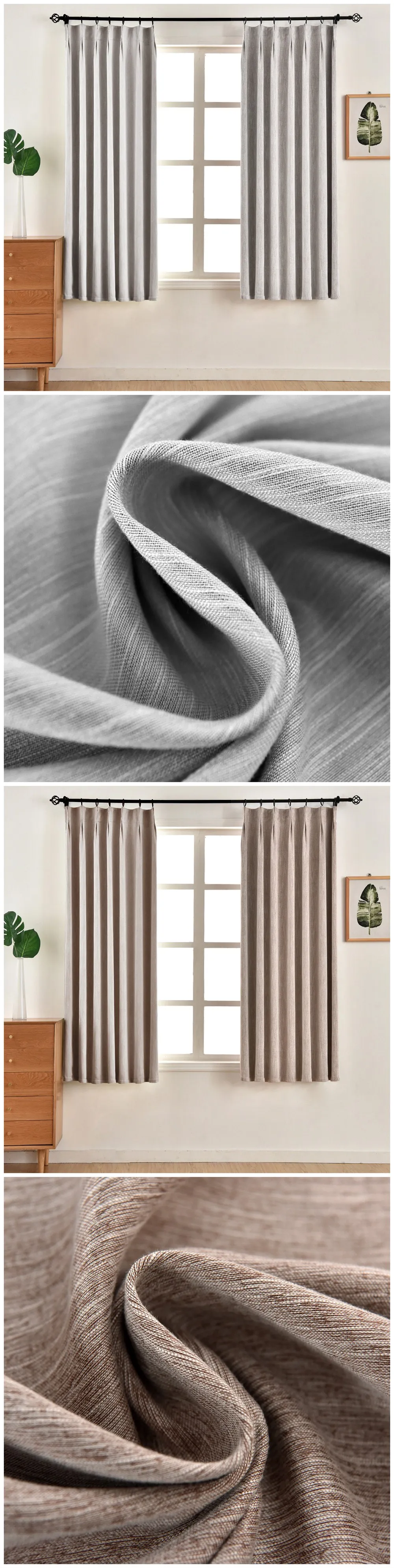 ZG055 NAPEARL 1 Panel Solid Short Drops Elegant Curtains for Bedroom Small Drapes Window Kitchen Simple Modern High Shading Fabrics (3)