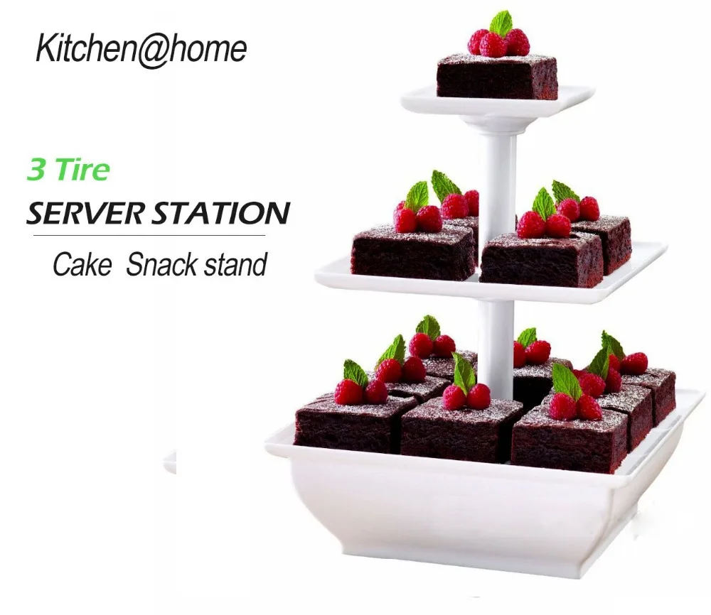 3 Tier Plastic Wedding Cake Stand Tower Square Cupcake Snack Holder Decoration Baking Tools Party K008 3 Tier Plastic Wedding Cake Stand Tower Square Cupcake Snack Holder Decoration Baking Tools Party K008