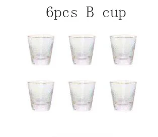 KINGLANG Высококачественная ионная позолоченная стеклянная чашка молоток узор глаз Бытовая чашка для воды сока чашка для напитков набор - Цвет: b