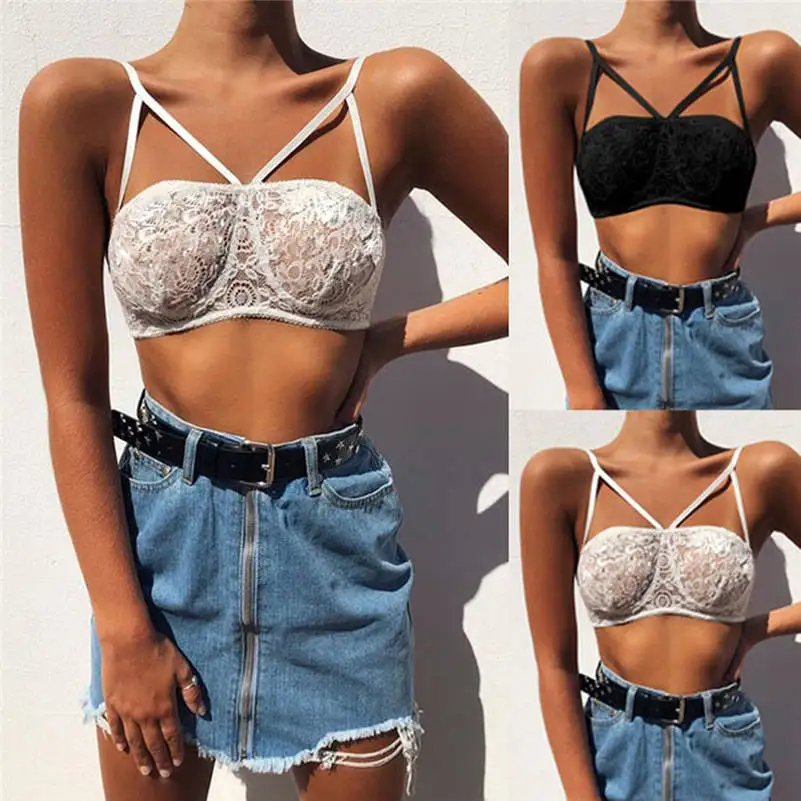 

Women's Sexy Bra Bralette Women's Sexy Simple Style Lace Brassiere Crop Tops Bras Beacn Wear Brallete Top Women Lingerie 661BR10