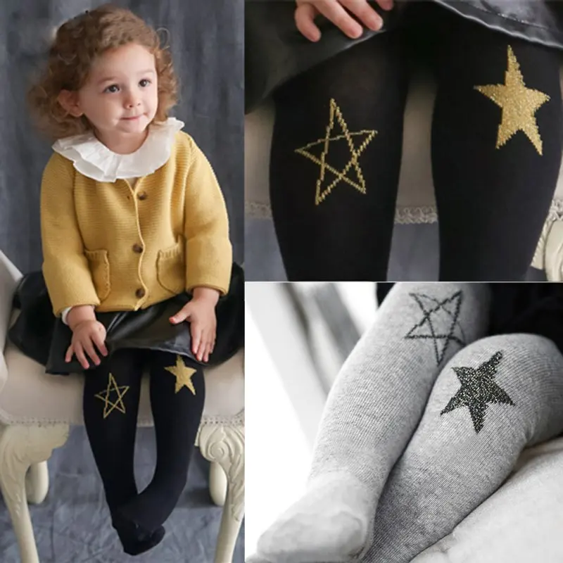 

0-7Y Baby Girls Star Pattern Tights Children Cotton Warm Pantyhose Kids StockingsH2H2
