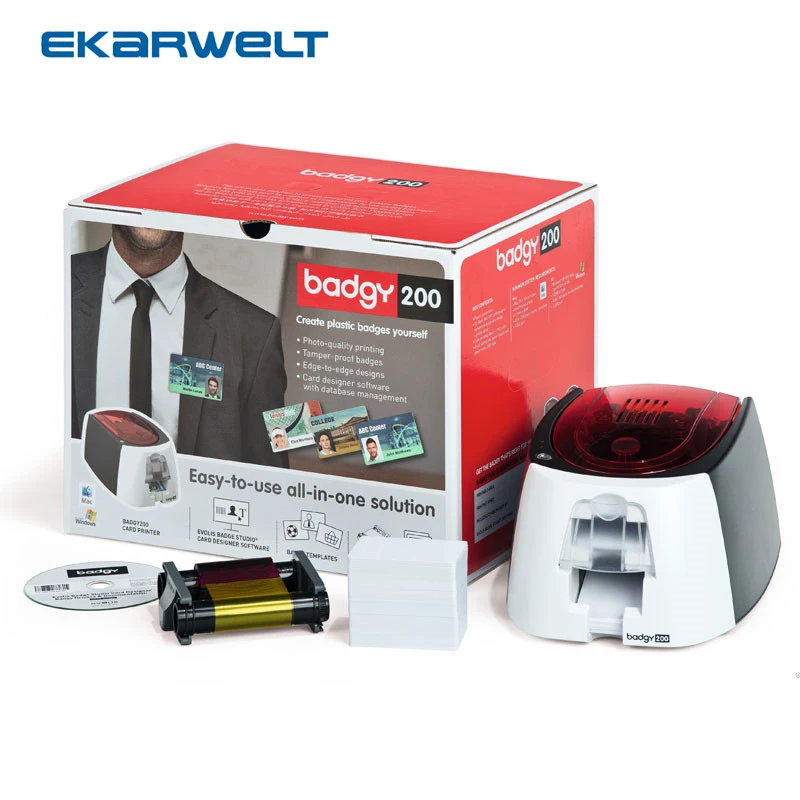 Evolis Badgy200 карточный принтер односторонняя печать краевая печать 260x300 dpi печать USB2.0