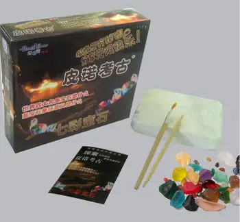 

Archaeological creativity DIY toy children puzzle mining colorful gem collection game play house colorful gemstone simulation
