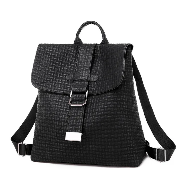 Модный трендовый женский рюкзак из искусственной кожи, женский рюкзак в консервативном стиле, сумка для школы и колледжа, однотонный элегантный женский рюкзак - Цвет: black