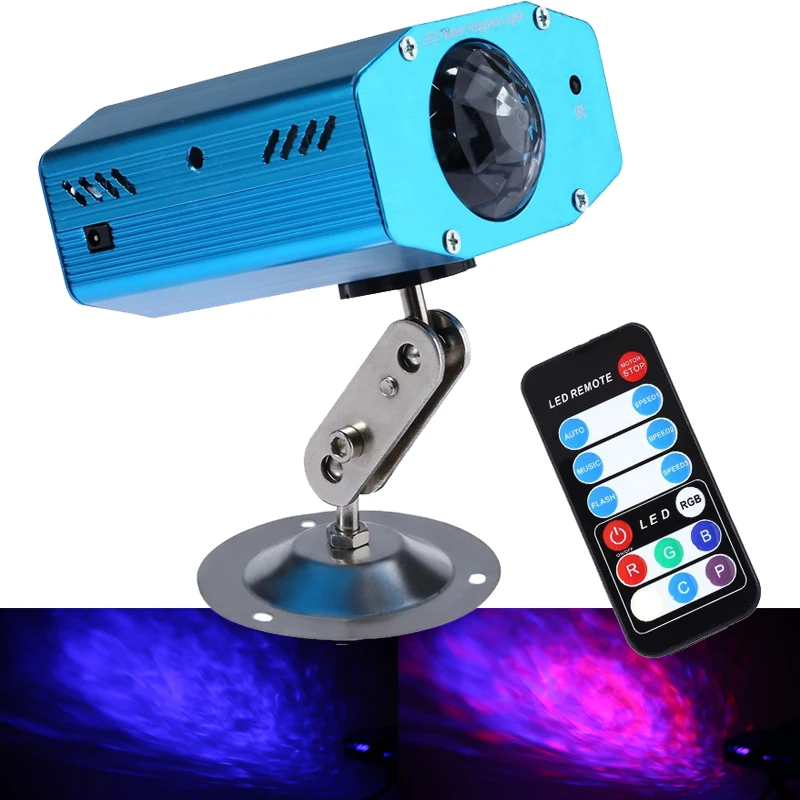 

Good price new Mini remote control water ripples light DJ Disco stage projector wedding holiday decoration background light