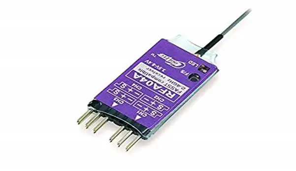 

Cooltech RFA04A 4ch receiver Compatible with FASST 2.4G 6EX 7C TM-7 TM-8 T8FG T10C for Fixed wing Helicopter Gliders Car