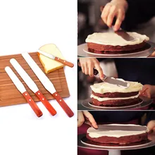 6/8/10 дюймов Нержавеющая сталь масла нож для кремового торта шпатель с деревянной ручкой гладкой разбрасыватель удобрений помадка, кондитерские изделия Инструменты для тортов