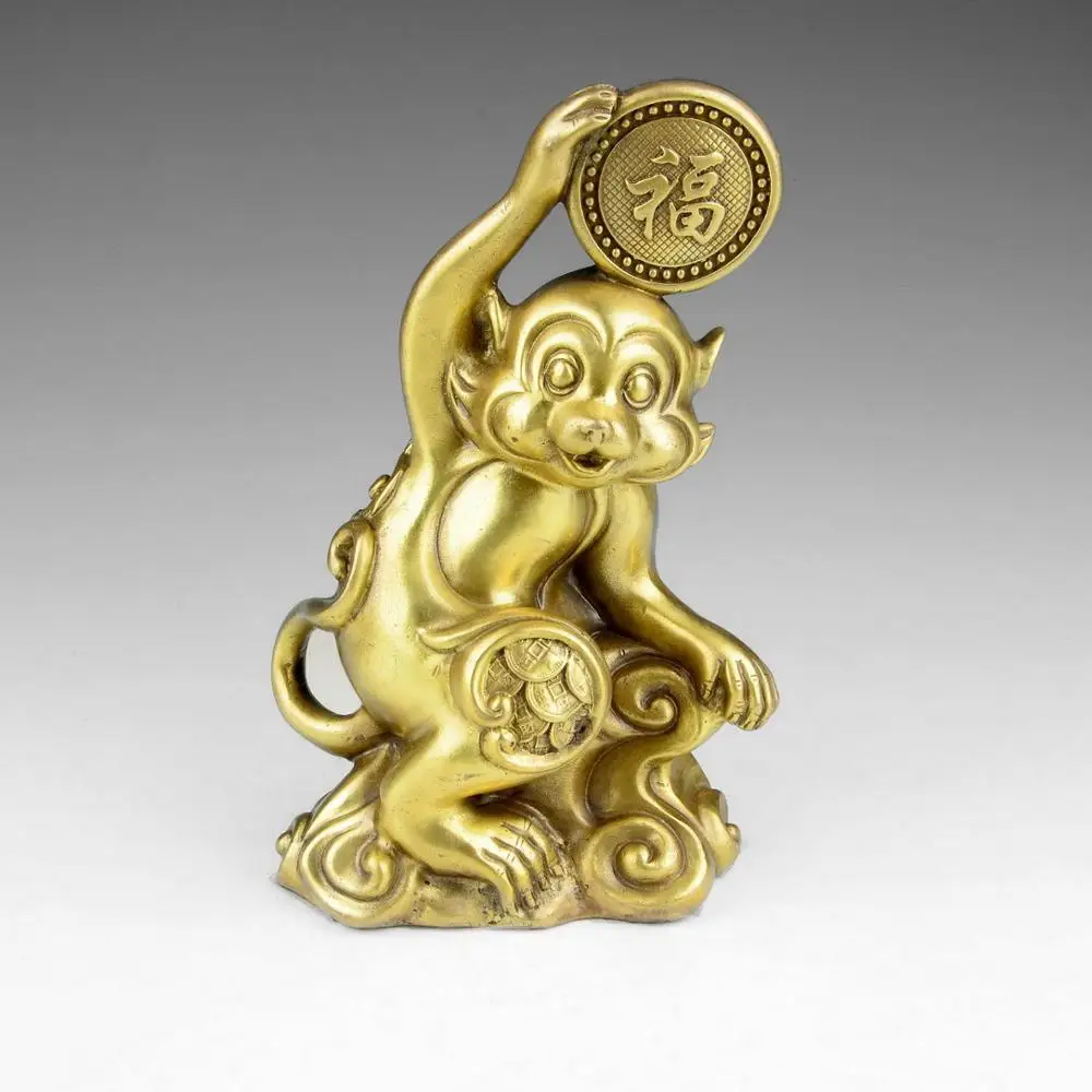 A copper ornaments Zodiac monkey monkey Ruyi Home Furnishing lucky draw