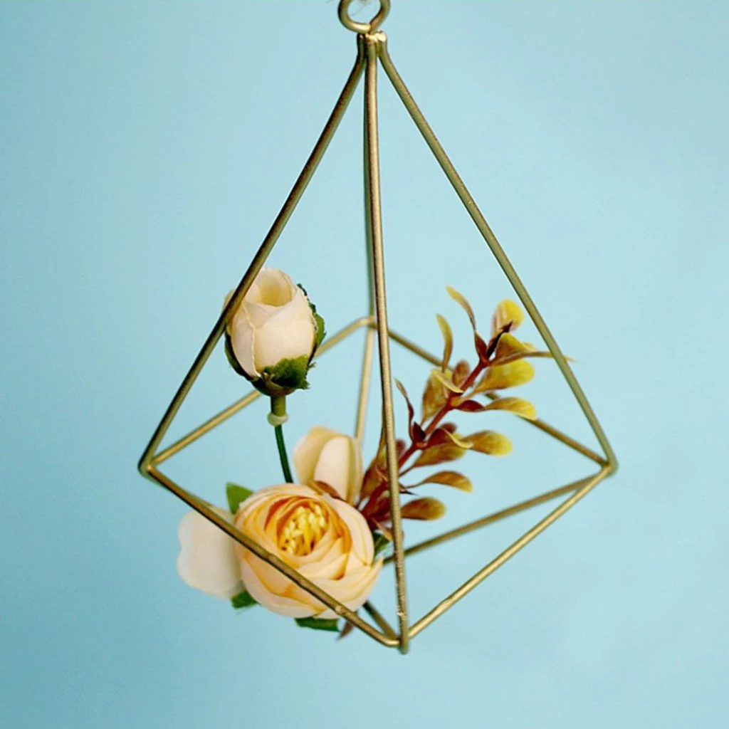 Air Plants Holder Hanging Geometric Shaped Flowers Rack for Wedding Party Wall Art Decor