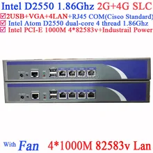4*82583 В LAN сервер Брандмауэр Маршрутизатор поддержка PFSense Panabit Wayos ROS Monowall Радиус 2 Г RAM 4 Г SLC