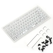 Ymdk 84 kit cnc caixa de acrílico anodizado, placa underglow rgb totalmente programável estabilizadores pcb para 75% 84 teclado ansi iso layout do layout