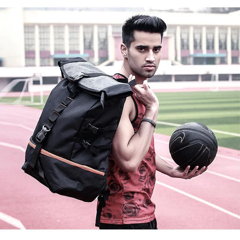 Zebella Negro hombres Mochila de gran capacidad hombre viaje mochilas de baloncesto deportes bolsa transpirable Mochila escolar bolsa Zebella Negro hombres Mochila de gran capacidad hombre viaje mochilas de baloncesto deportes bolsa transpirable Mochila escolar bolsa