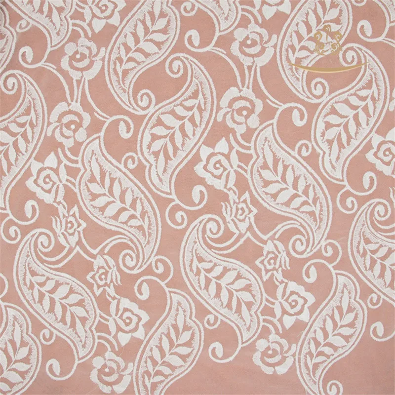 

130cm width Guipure Embroidery Lace Mesh Fabric Higth quality Embroidered Flowers desgin Apparel Sewing Lace fabric brand lace