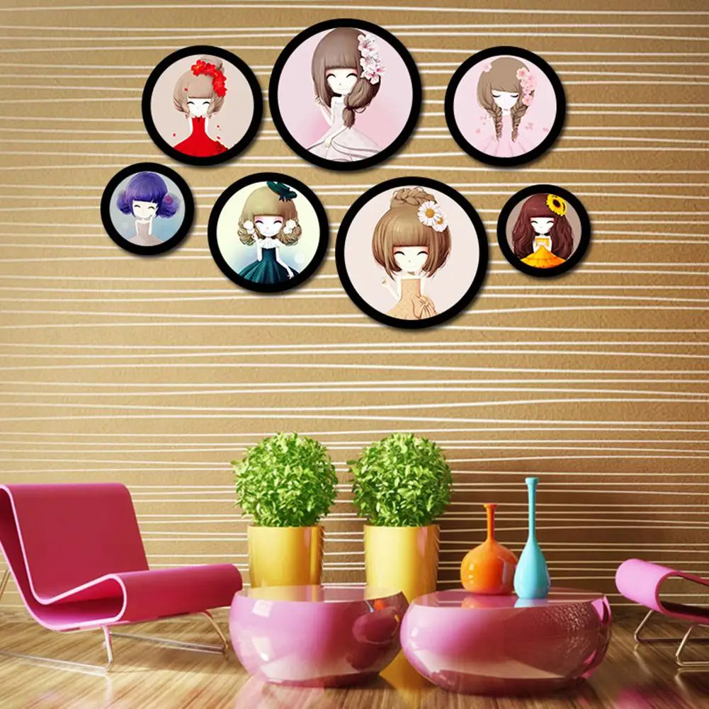 TPFOCUS Customized Modern Round Free Combination Frame Wall Hanging No-trace Photo Frame Home Art Decoration Crafts 6 Sizes