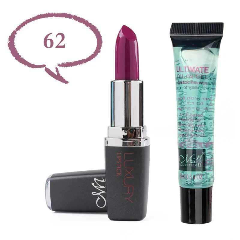 62 Menow бренд Make Up Set 12 Цвета Красота красный матовый Губная помада и масло для снятия 15 мл Помада для снятия масло оптом прямая поставка 5375 - Цвет: 62