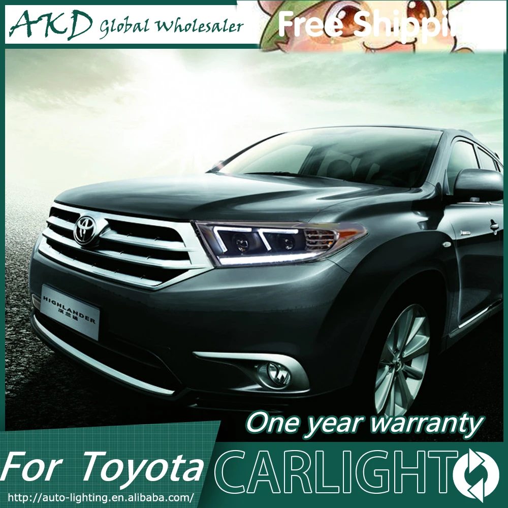 

AKD Car Styling Head Lamp for Toyota Highlander 2014-2016 Camry V50 LED Headlight DRL H7 D2H Hid Option Angel Eye Bi Xenon Beam