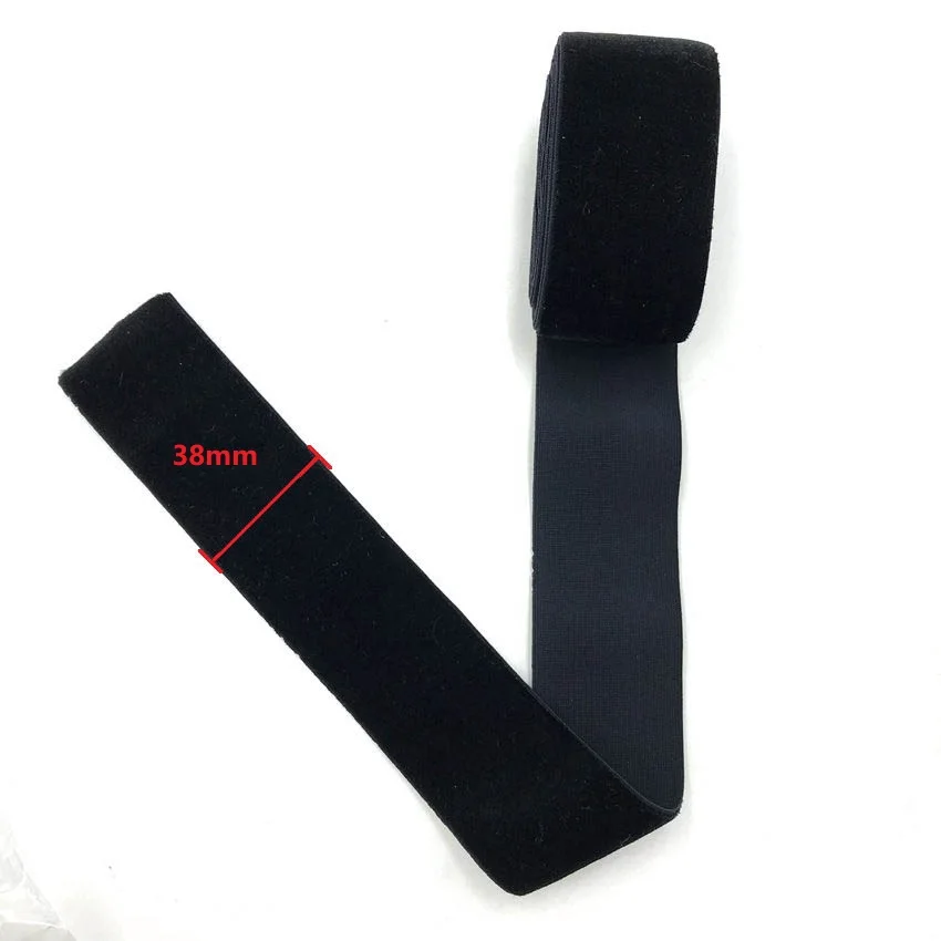 2Yard 20mm 30mm 38mm 50mm Black Stretch Elastic Velvet Ribbon Single Face Velour Webbing For Headband Apparel Sewing Accessories