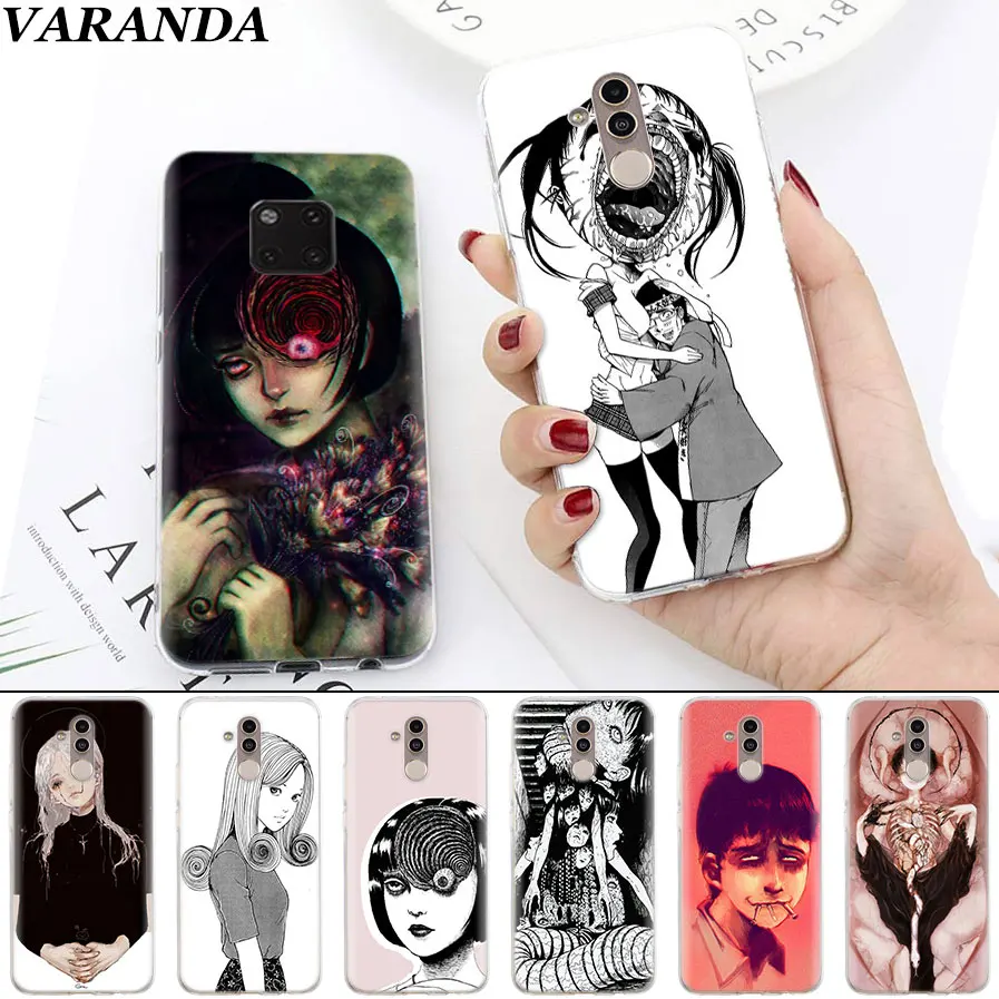 

Junji Ito Tees Horror Soft Cases for Huawei Mate 10 20 Pro Mate 20 Lite P20 P30 Lite P Smart Plus Case Coque