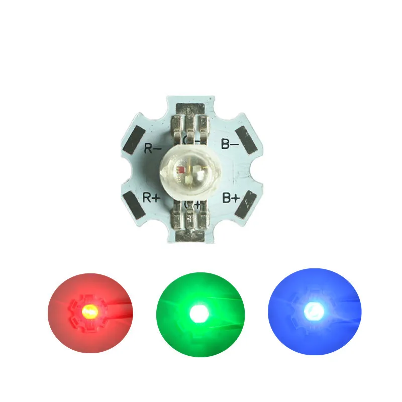 Светодиодный светильник-чип с печатной платой Звезда 1 Вт 3 Вт Высокая мощность белый теплый белый RGB светодиодный чип-излучатель+ 20 мм алюминиевая Звезда PCB светодиодный бисер 10-100 шт