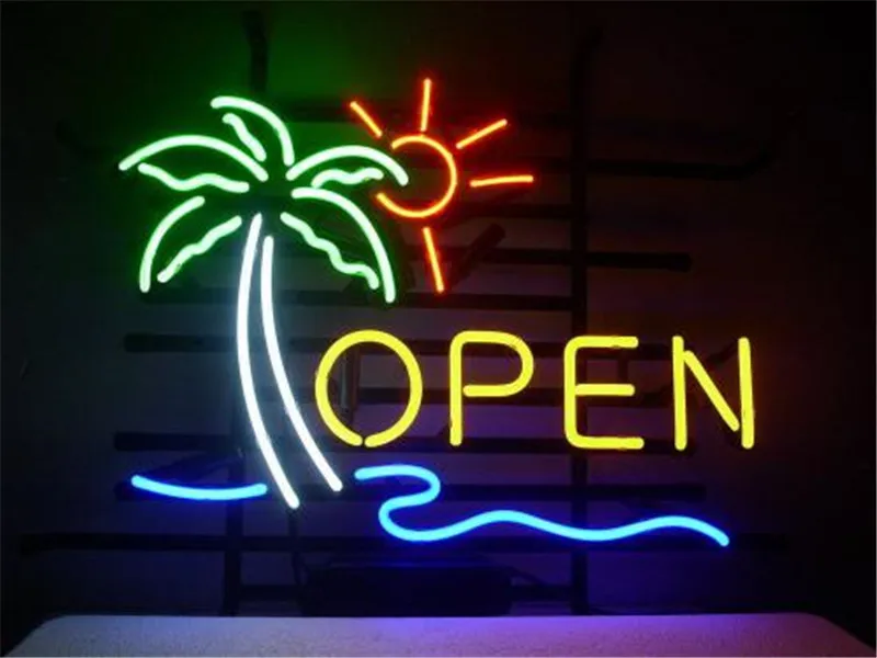 

NEON SIGN For OPEN SIGN Signboard REAL GLASS BEER BAR PUB display Restaurant christmas Light Signs 17*14"