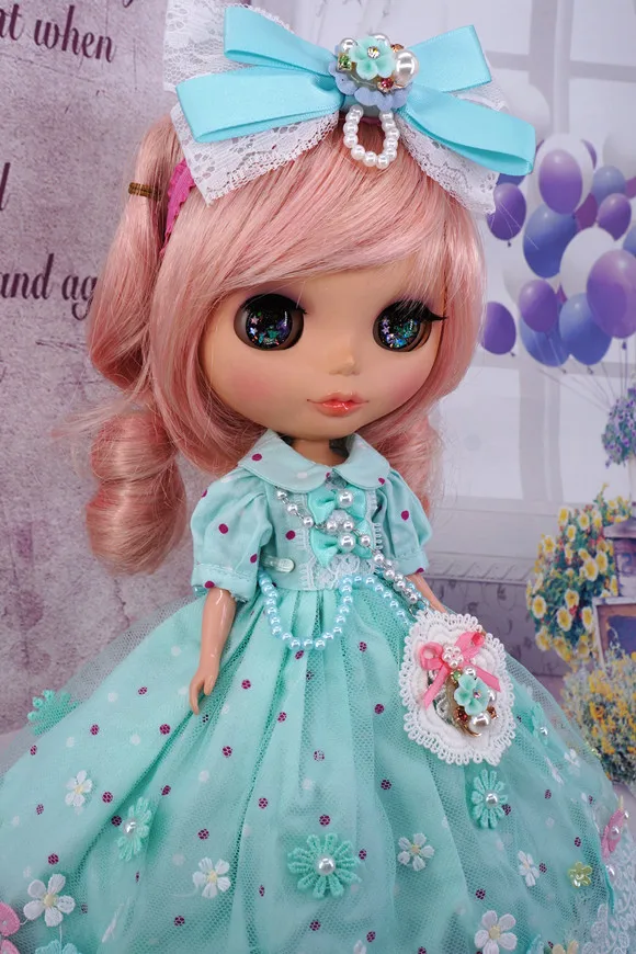 Blyth кружевное платье BJD платье с цветочным принтом Озон наряд Одежда для кукол(Fit blyth, озон, Licca, ММК, pullip, ob, 1/6 кукла